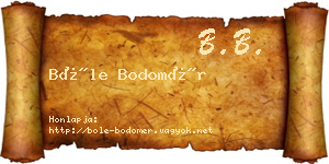 Bőle Bodomér névjegykártya